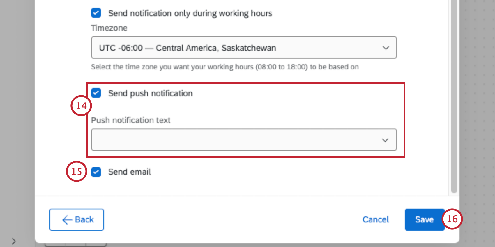 choosing the notification delivery methods