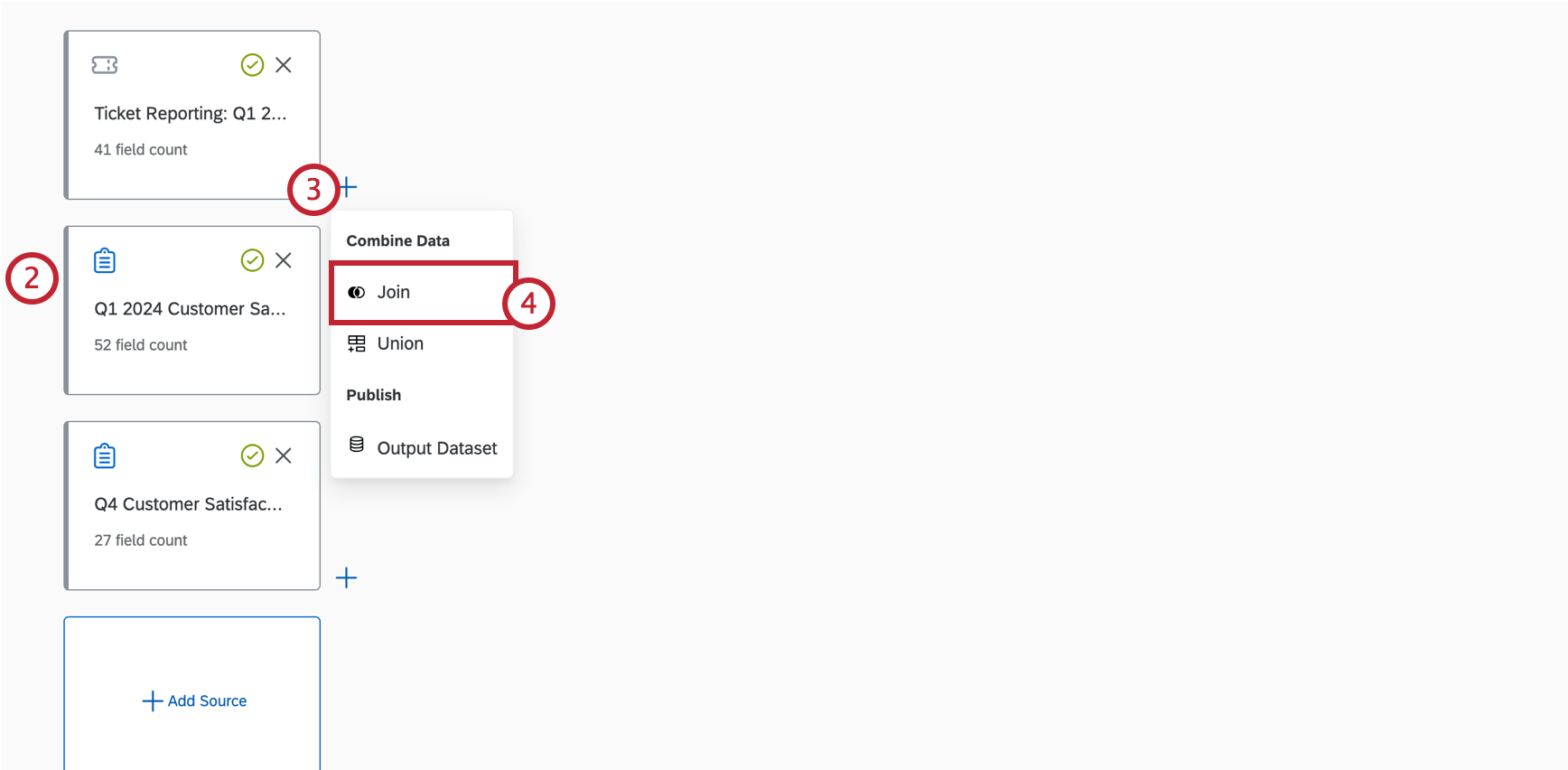 Add sources in data modeler then join them