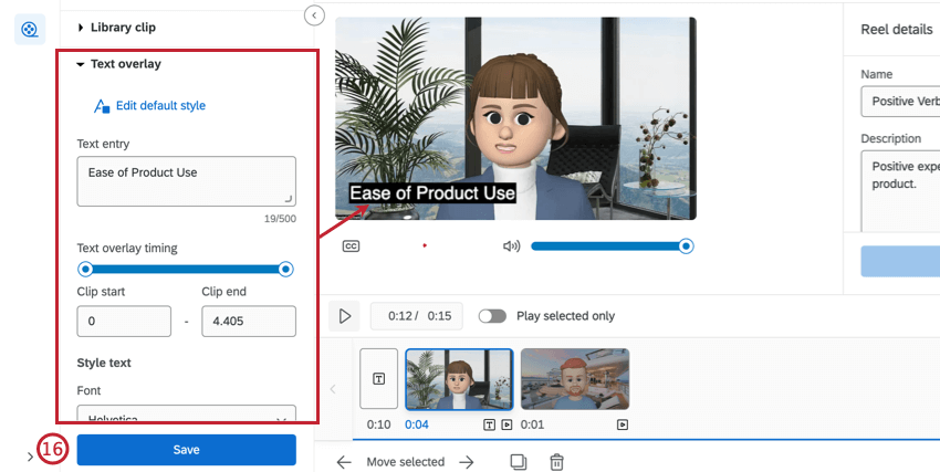 Text overlay section
