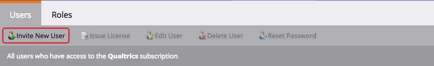 Invite New User option