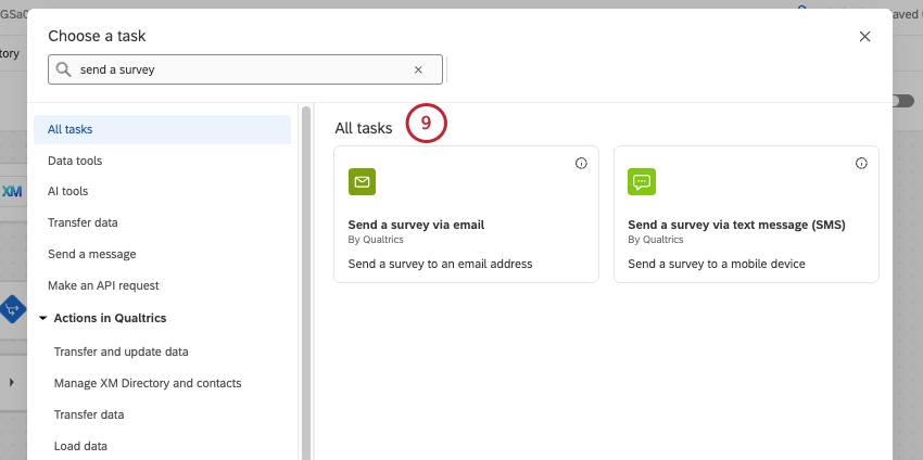 image of send survey via email and SMS tasks