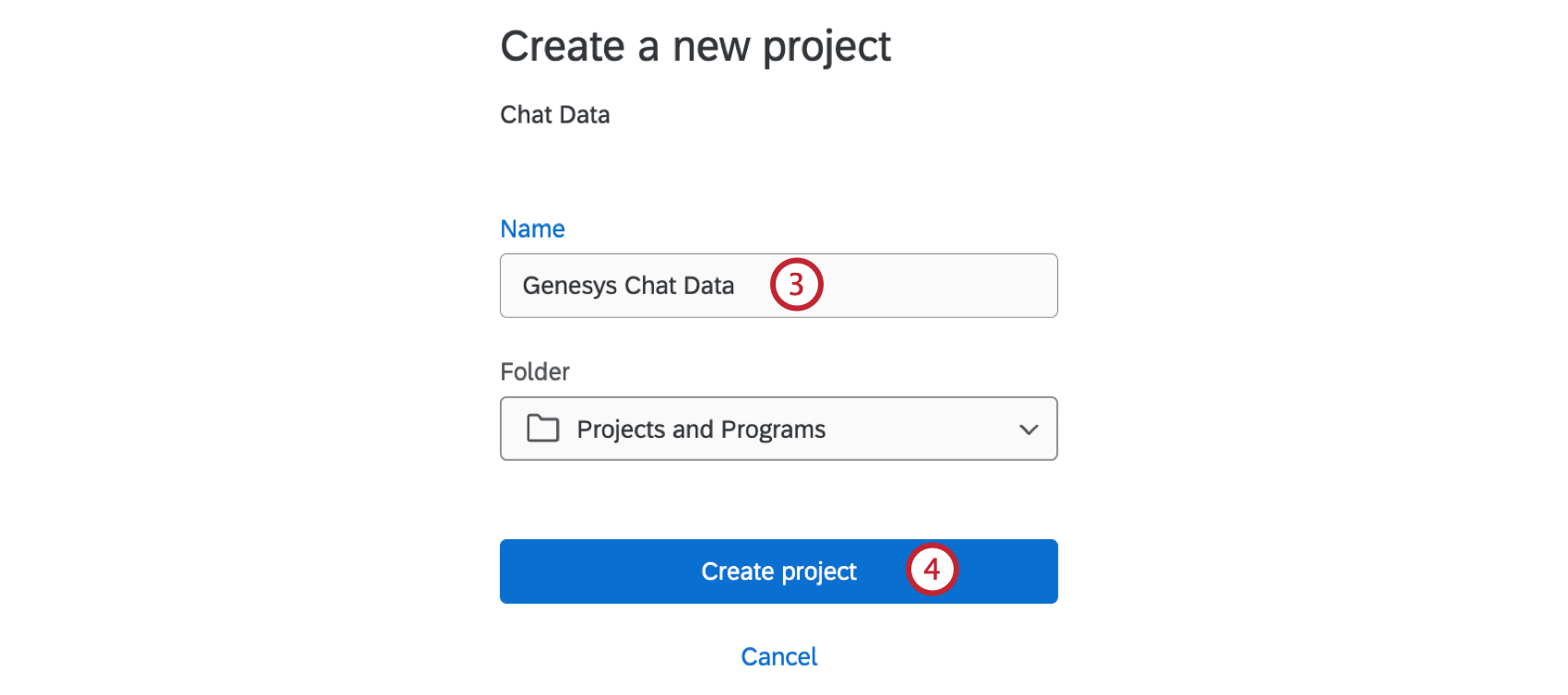 filling in project details