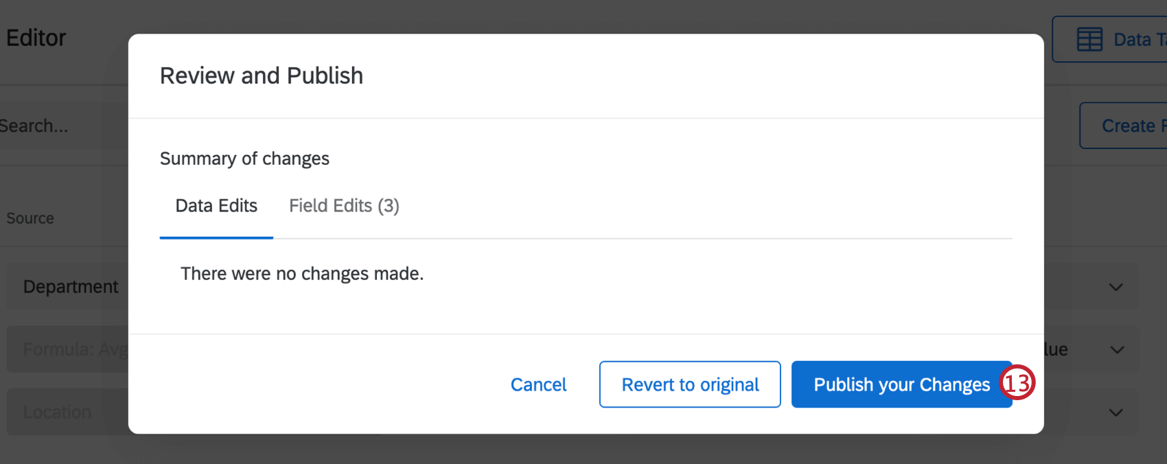 publish your changes button