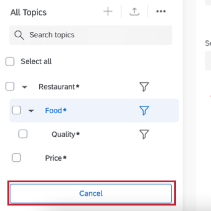 the cancel button