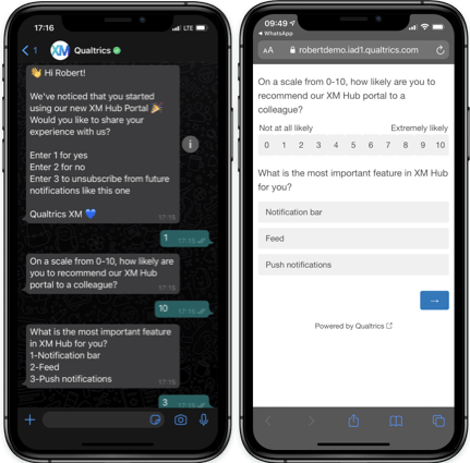 Image of WhatsApp distributions on a mobile