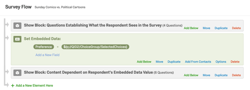Embedded Data in between two blocks
