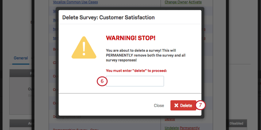 Deletion window