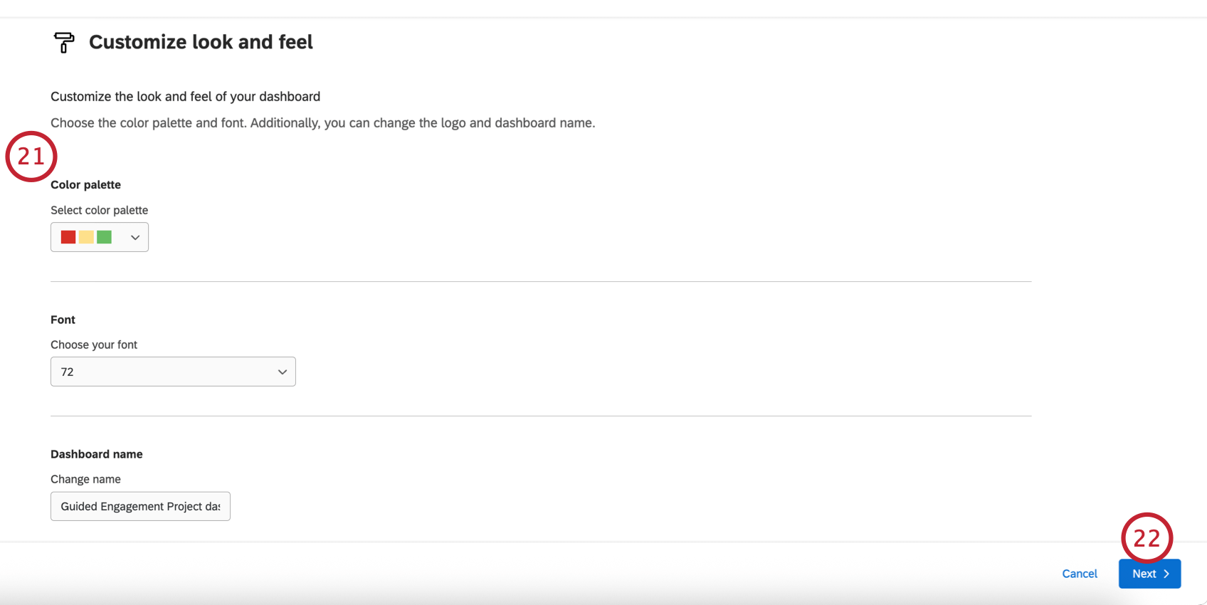 customizing the dashboard look and feel