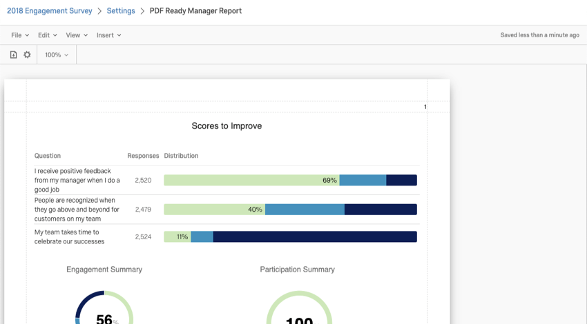image of a fully made report template