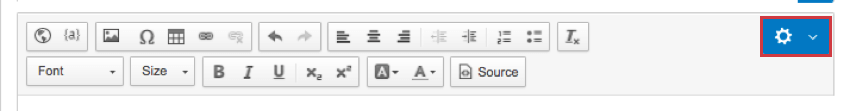 Message Editor options icon in the upper-right corner