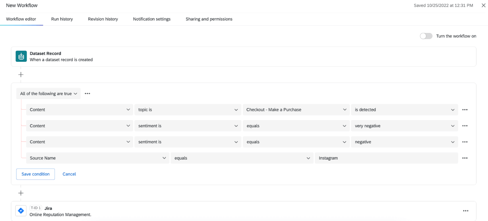 data set record workflow