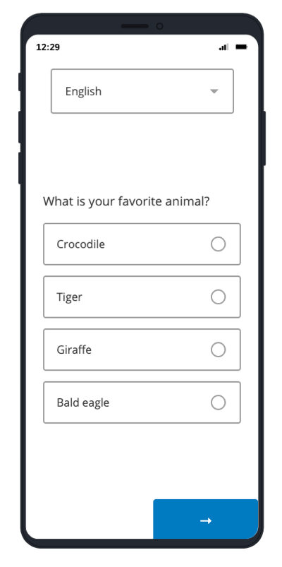 Mobile preview of a survey