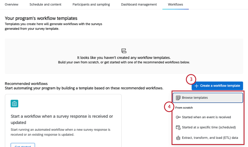 workflows page