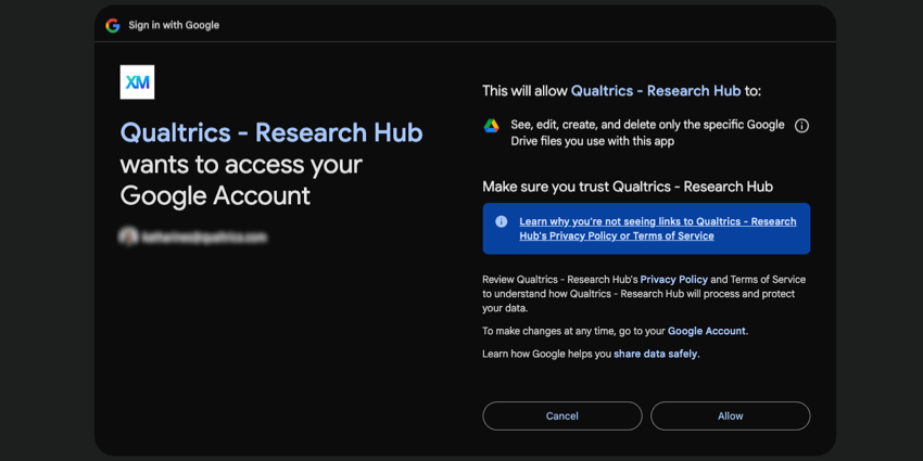 example page of what it looks like to log into a google account