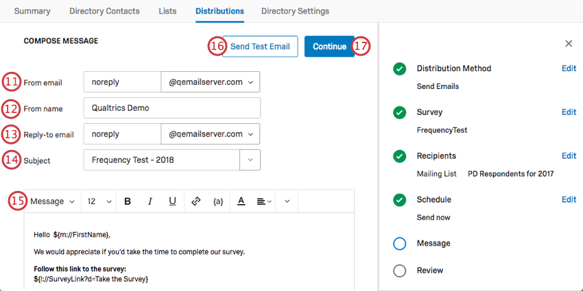 An email is filled out and ready to send