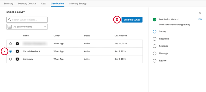 Selecting a survey