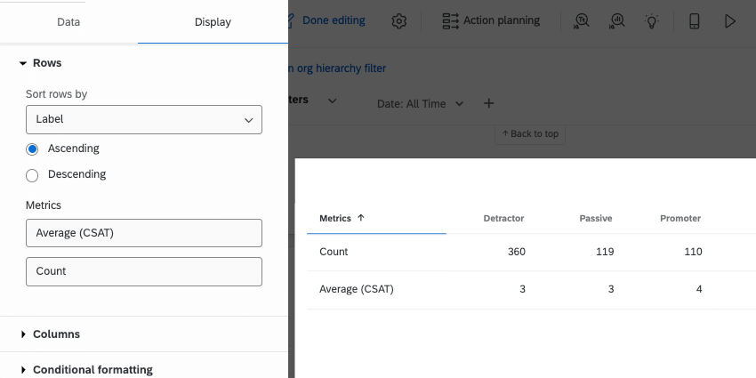 Image of row settings in a table widget