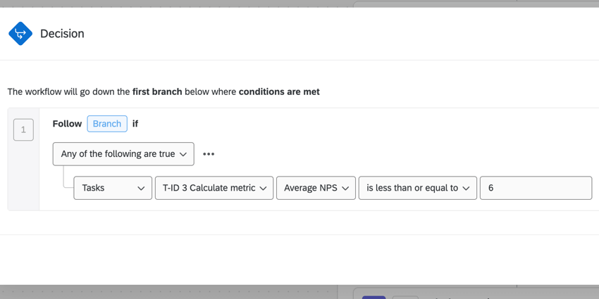 an example condition based on nps