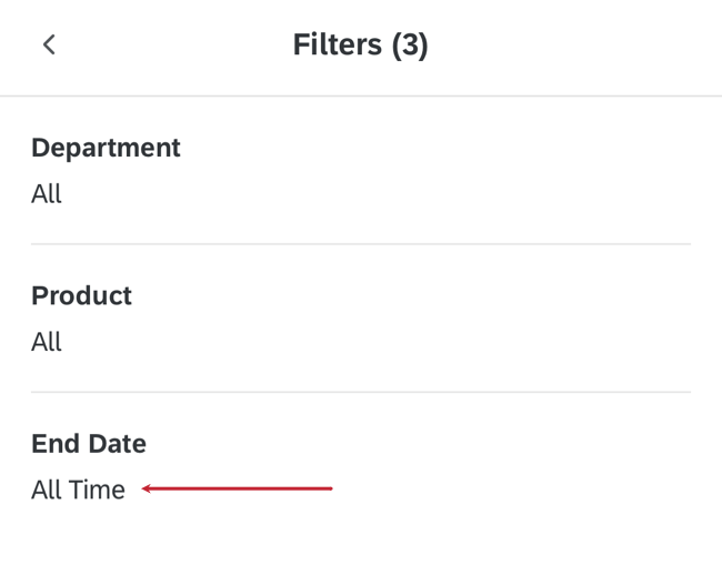 selecting a filter from the list