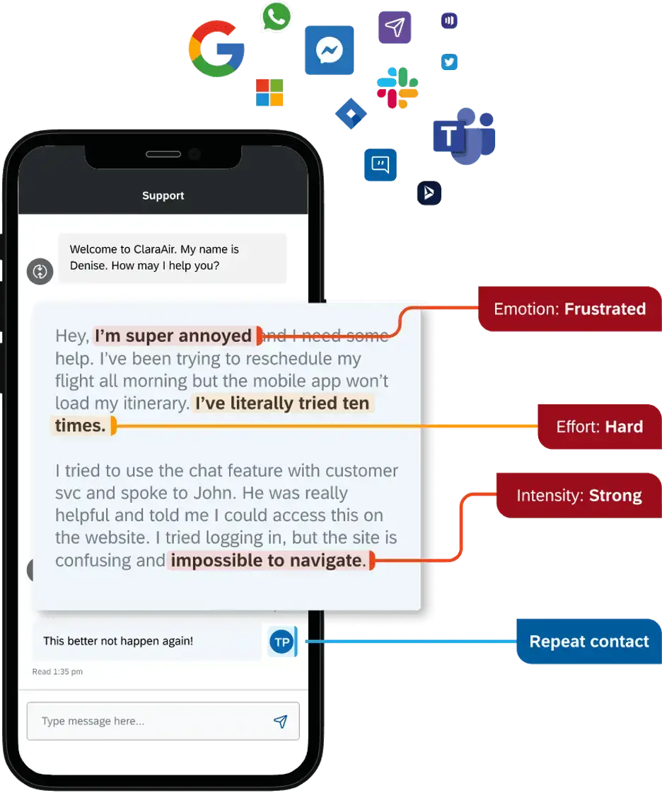 Conversation analytics with sentiment analysis